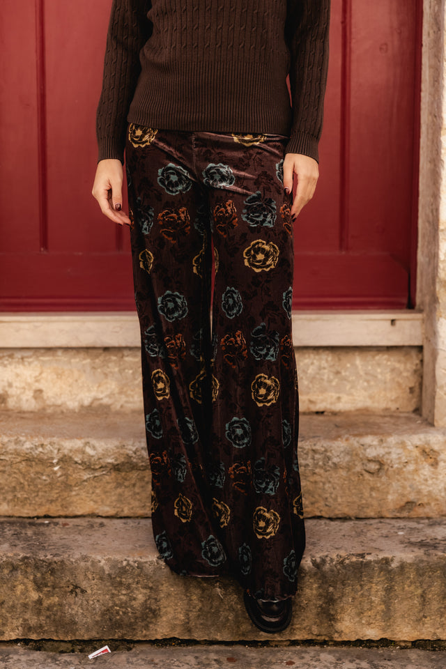 FLOWER VELVET PANTS