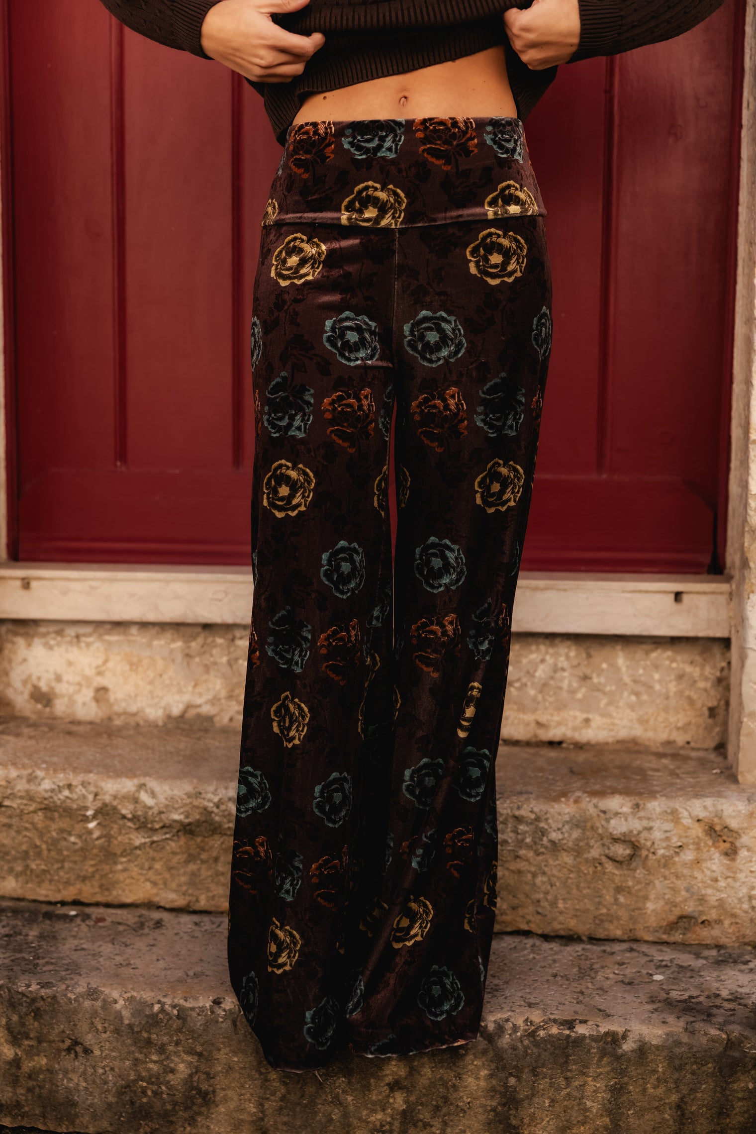 FLOWER VELVET PANTS