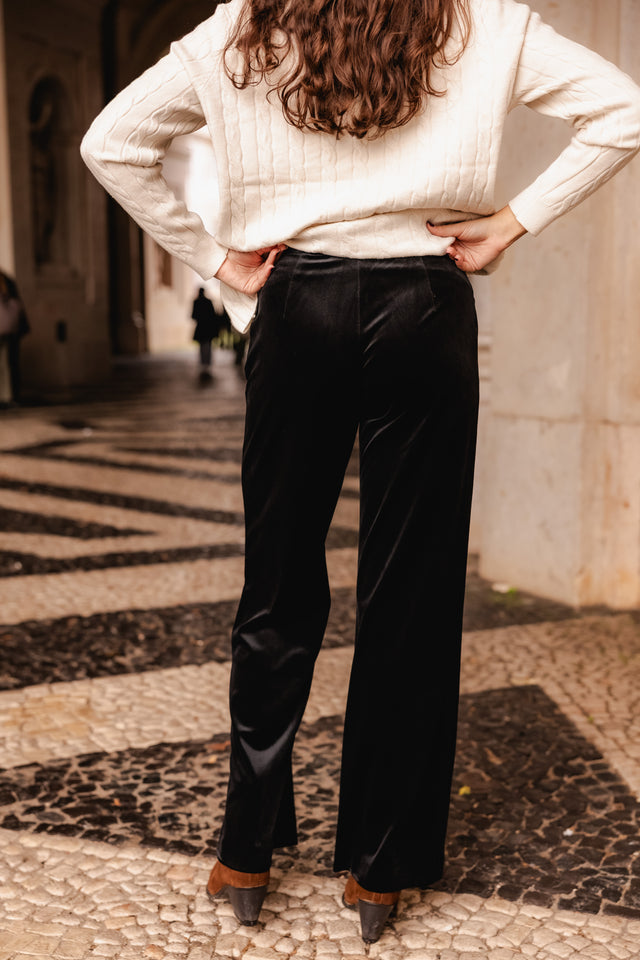 BLACK VELVET PANTS