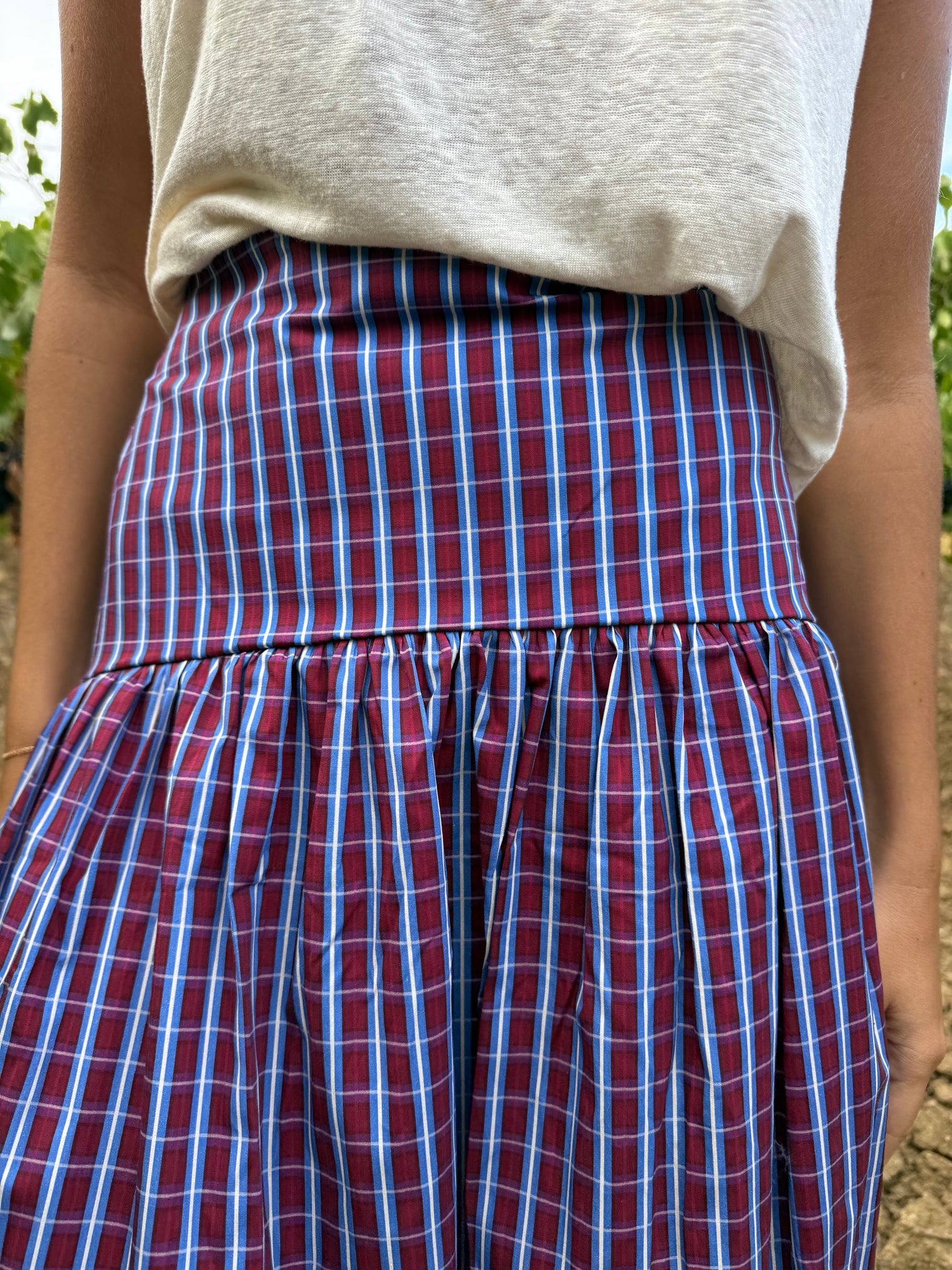 BLUE CHESS SKIRT
