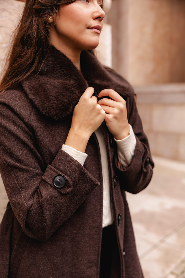 MARGOT DEEP BROWN OVERCOAT