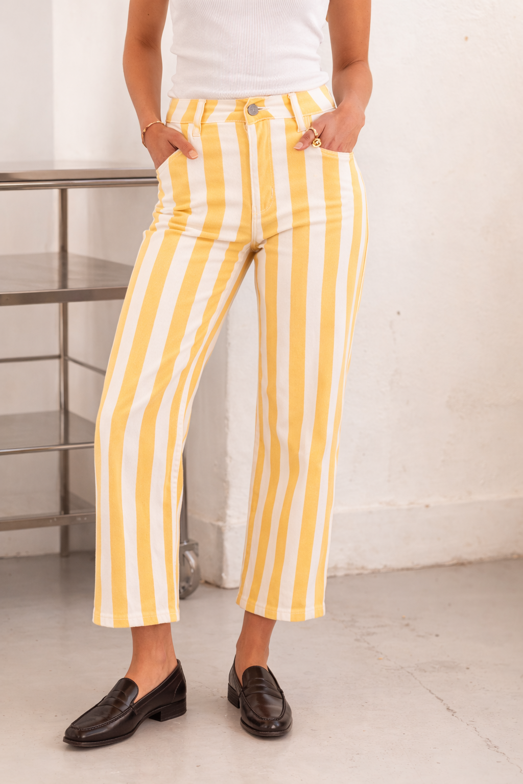 CALÇAS LEMON STRIPE