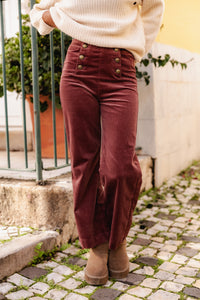 VELVET PANTS OLD ROSE