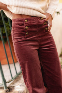 VELVET PANTS OLD ROSE