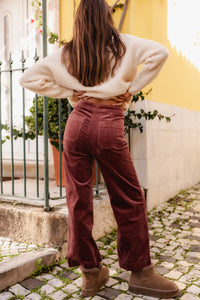 VELVET PANTS OLD ROSE