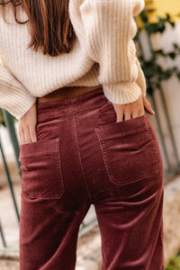 VELVET PANTS OLD ROSE
