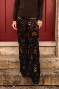 FLOWER VELVET PANTS