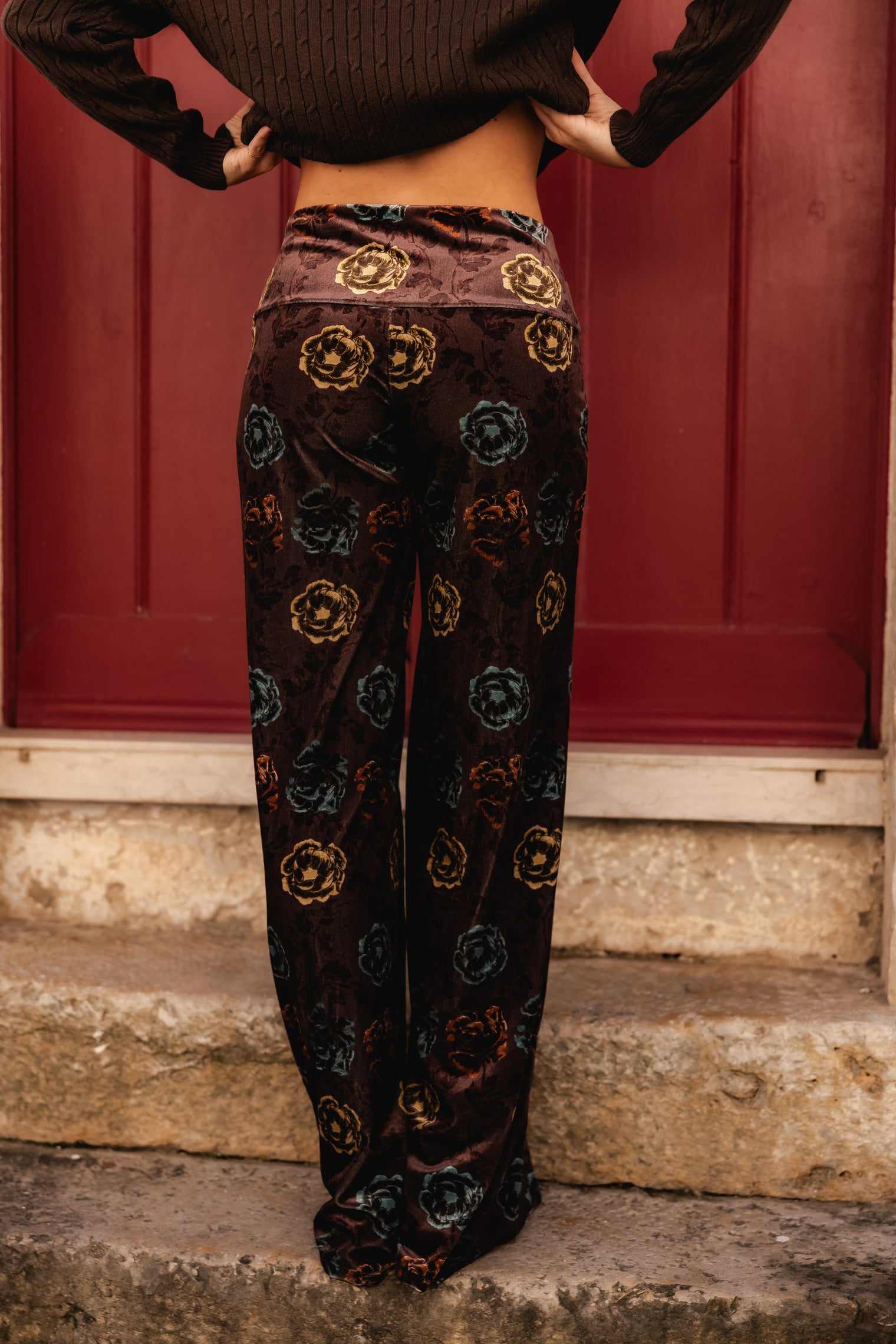 FLOWER VELVET PANTS