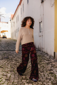 FLOWER VELVET PANTS