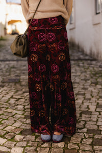 FLOWER VELVET PANTS