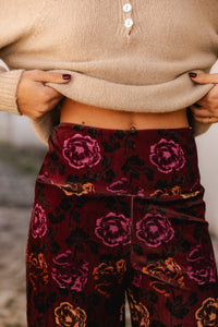 FLOWER VELVET PANTS