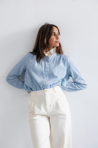 HIGH COLLAR COTTON SHIRT