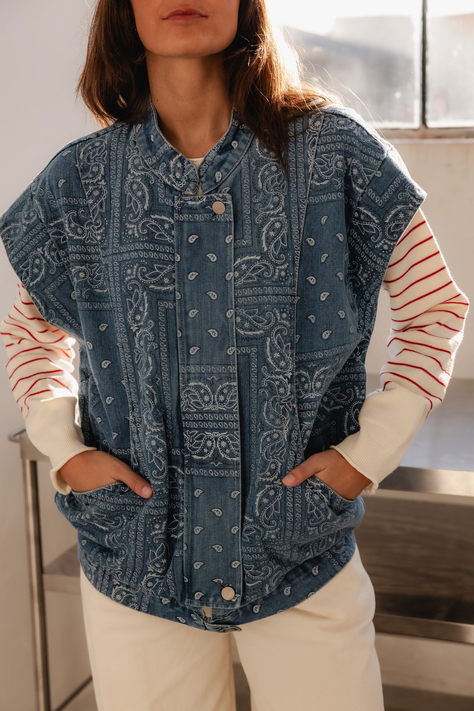 BANDANA DENIM VEST