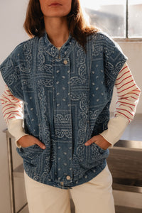 BANDANA DENIM VEST