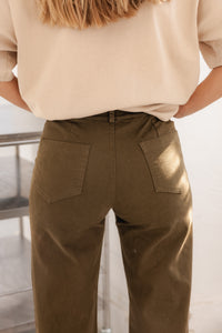 BRASS BUTTON KAKI PANTS