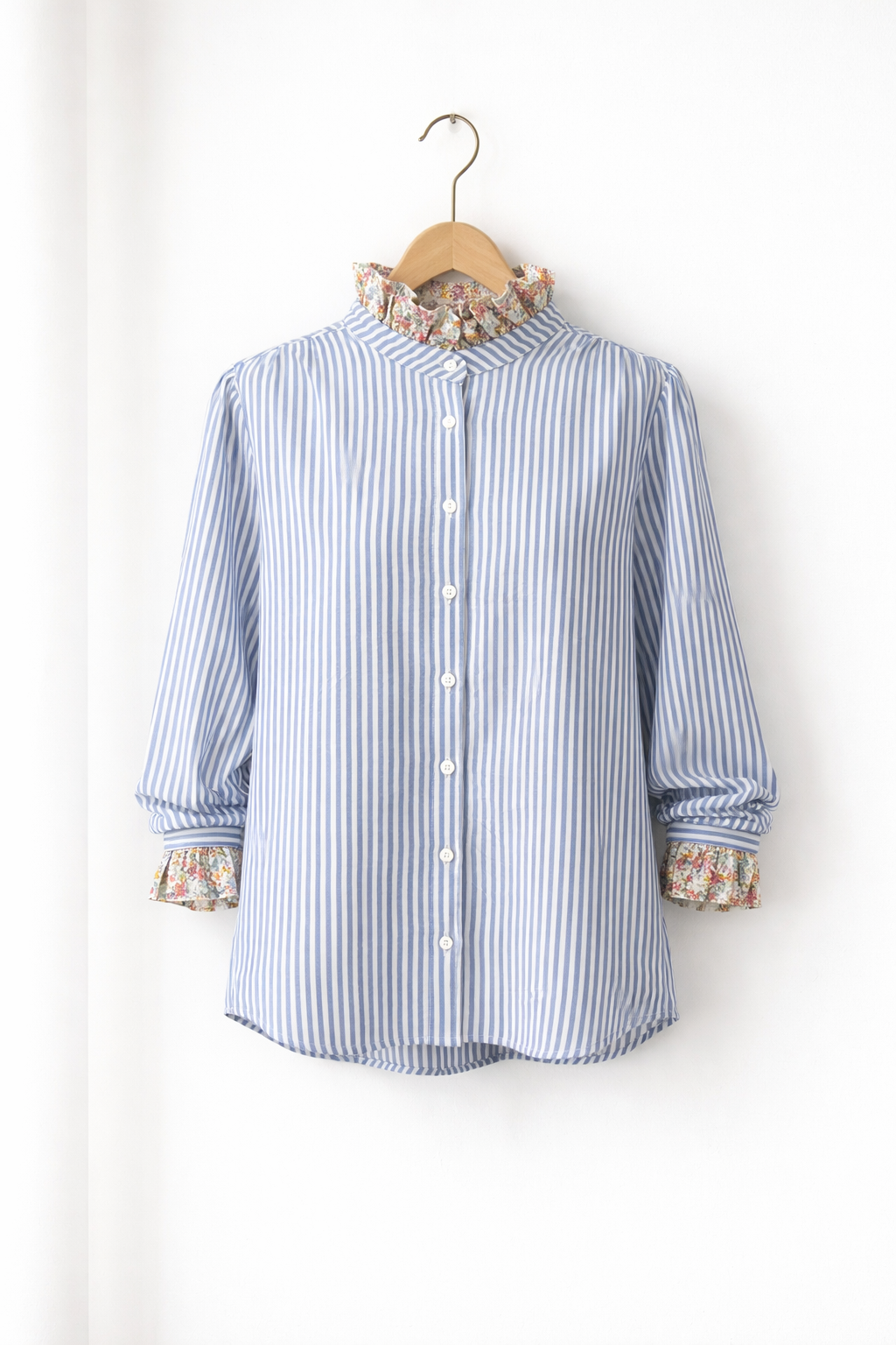 HIGH COLLAR COTTON SHIRT