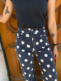 POLKA DOTS DENIM PANTS