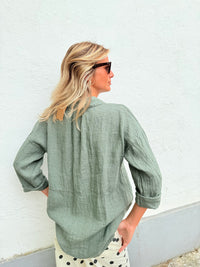 KAKI LINEN SHIRT