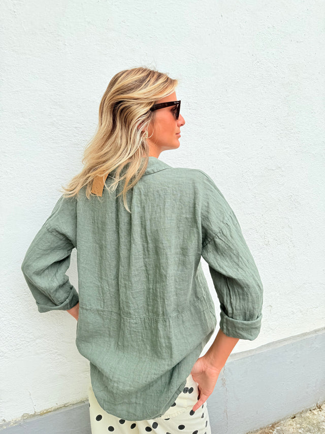 KAKI LINEN SHIRT