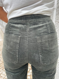 LOUISE VELVET PANTS DARK GREEN