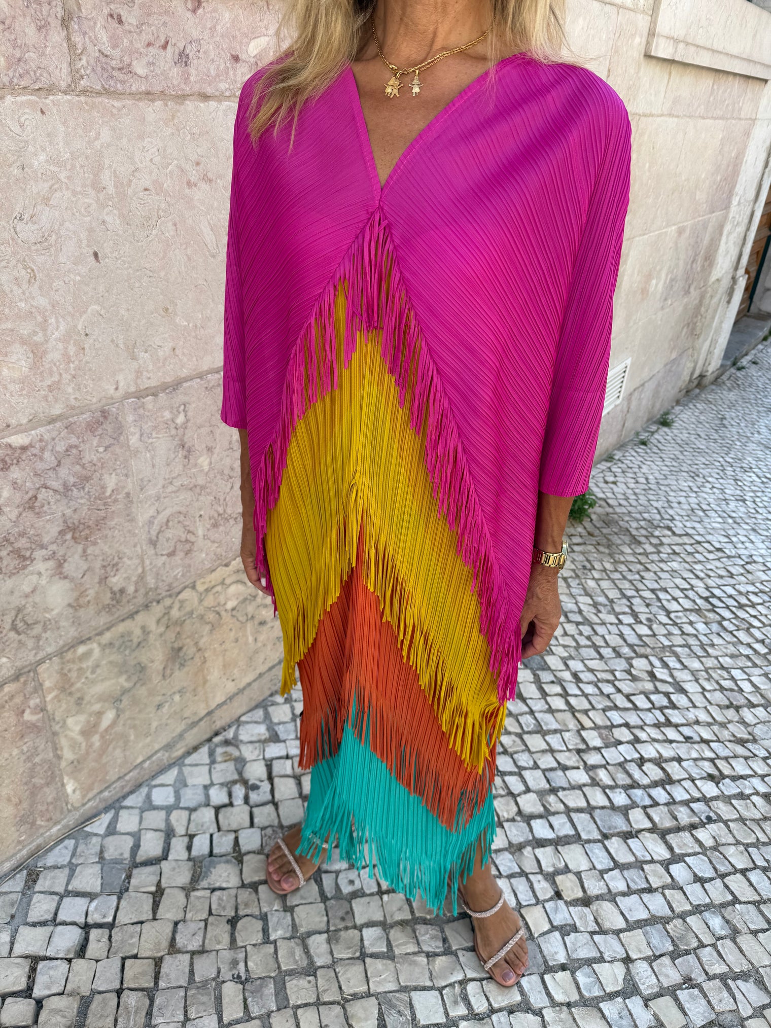 CLEO DRESS IN MULTICOLORED