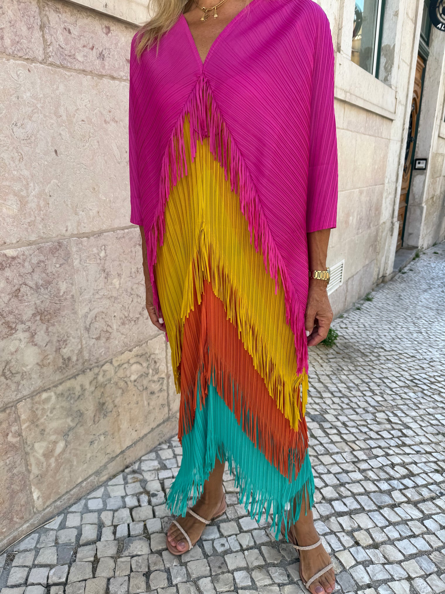 CLEO DRESS IN MULTICOLORED
